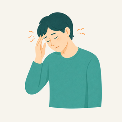 頭痛や眼精疲労に悩む方のイラスト